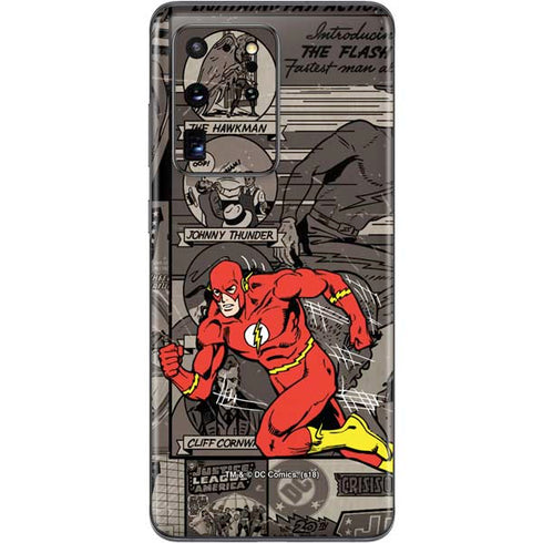 DC Comics The Flash Vintage Action pose pattern Galaxy S20 Ultra 5G Skin